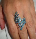Anel Strass Azuis - Tam. 18