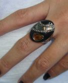 Anel Oval Preto Tam. 18