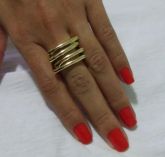 Anel Dourado Quadrado - Tam. 18