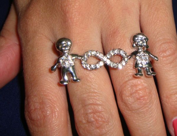 Anel Duplo Filhos Amor Infinito - Tam.18